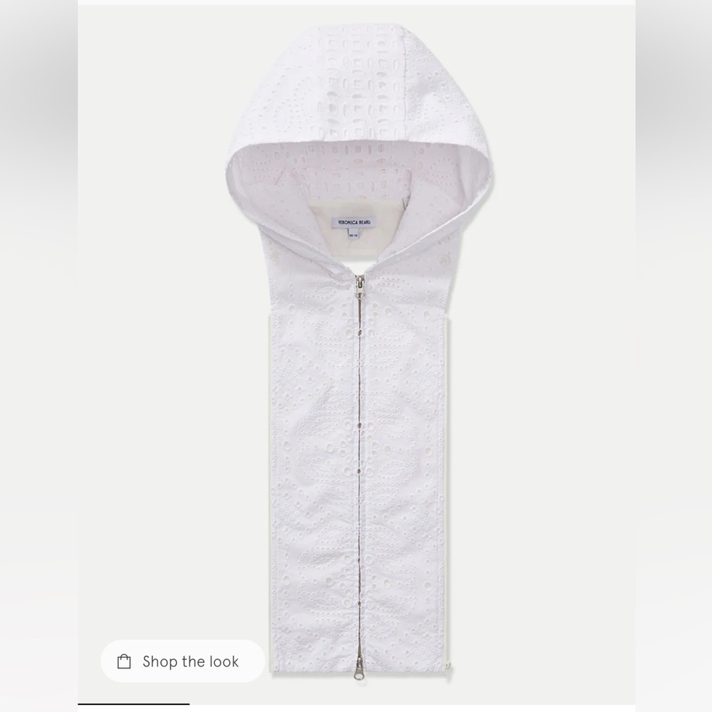 Veronica Beard white hoodie dickey